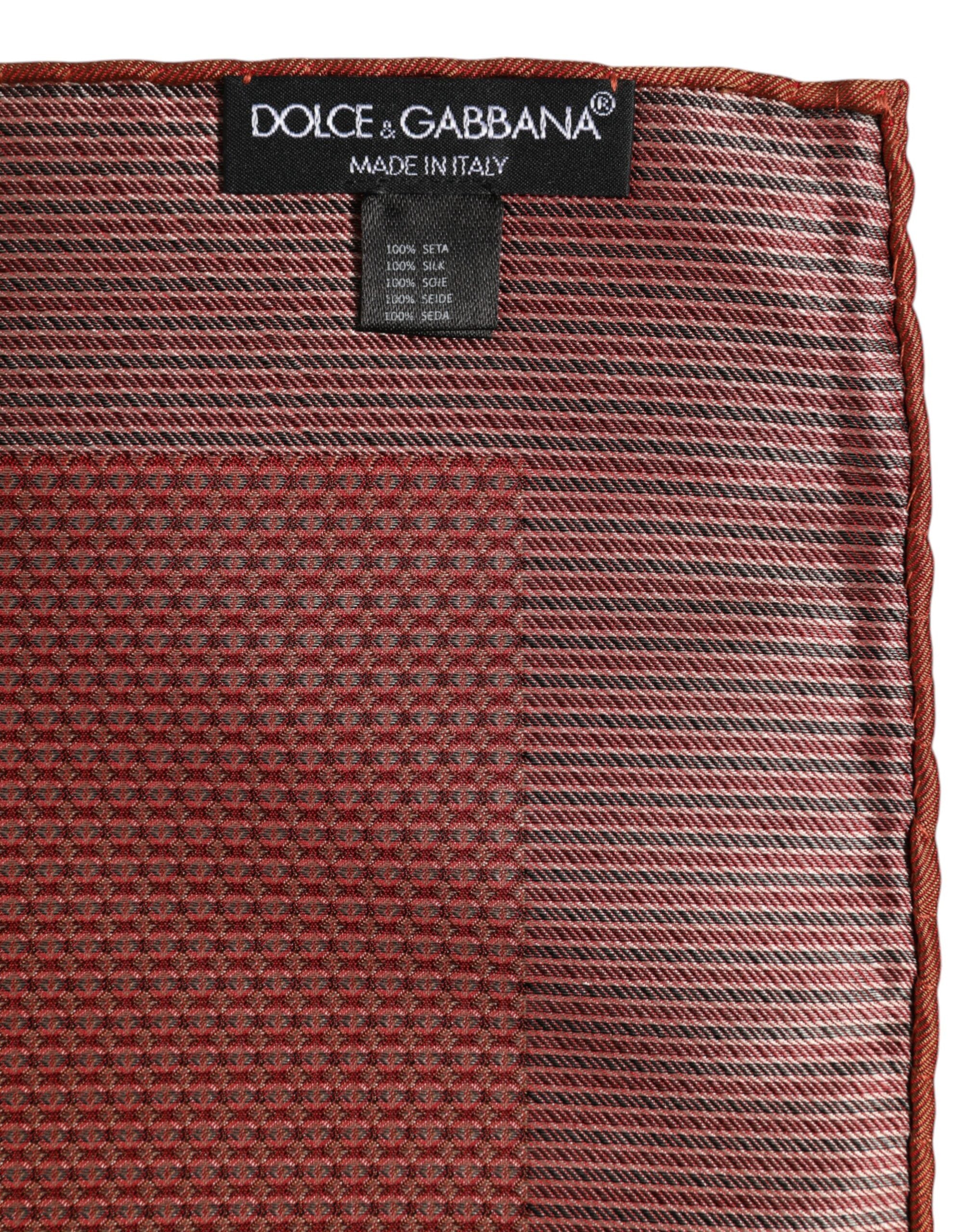 Dolce & Gabbana Orange Silk Square Men Foulard Scarf